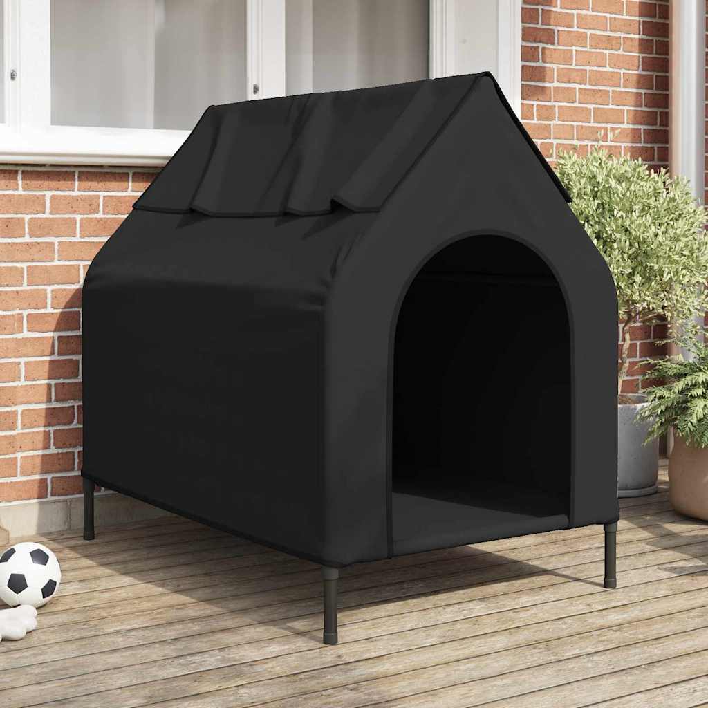 Hundehütte Schwarz 110 x 75 x 107,5 cm Oxford-Gewebe und Stahl