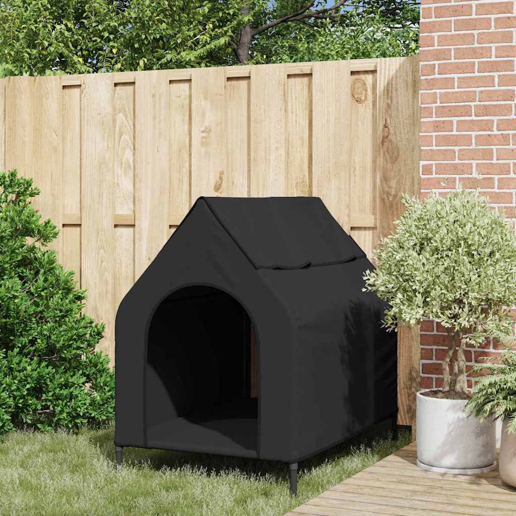 Hundehütte Schwarz 110 x 75 x 107,5 cm Oxford-Gewebe und Stahl