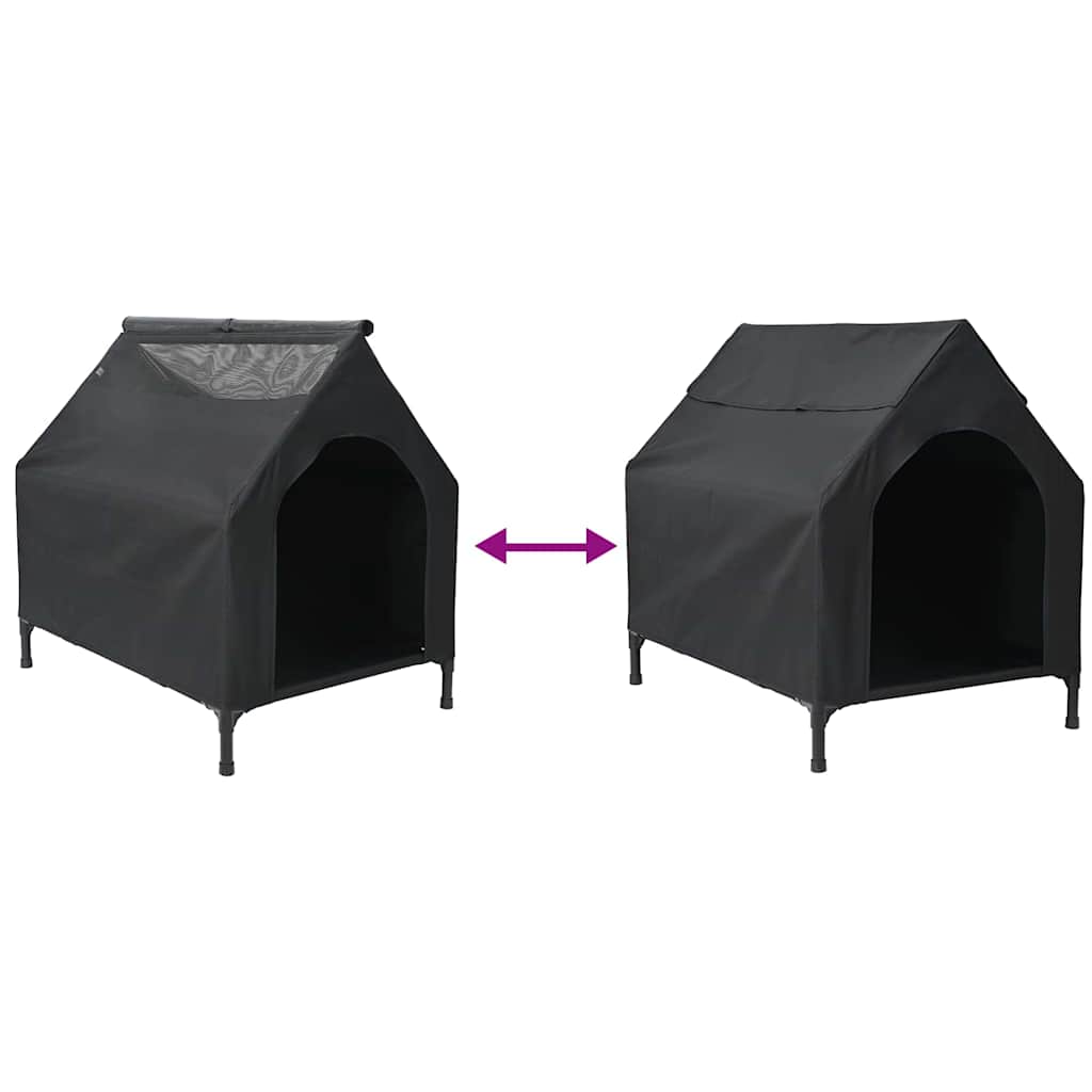 Hundehütte Schwarz 110 x 75 x 107,5 cm Oxford-Gewebe und Stahl