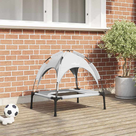Hundebett Silbergrau s Stahl