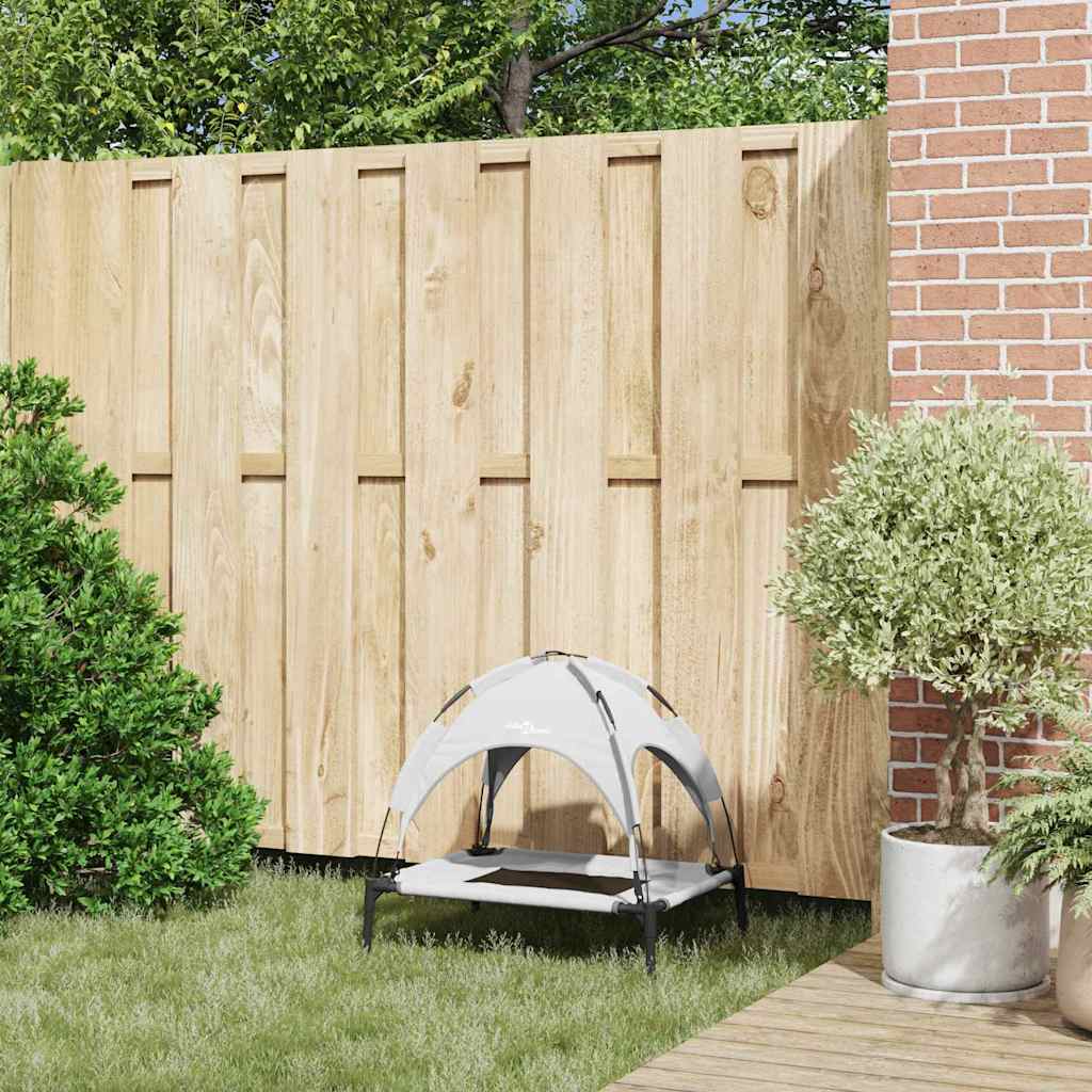 Hundebett Silbergrau s Stahl
