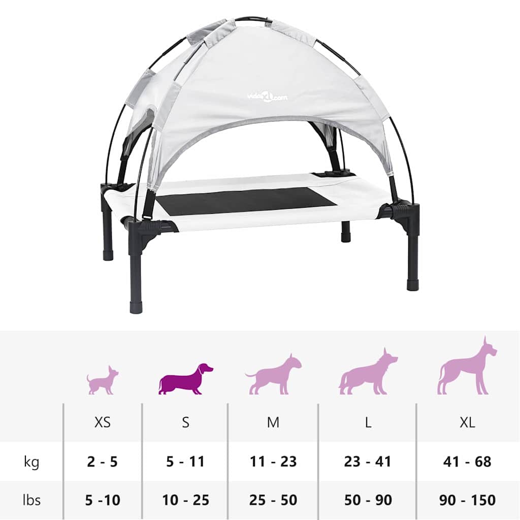 Hundebett Silbergrau s Stahl