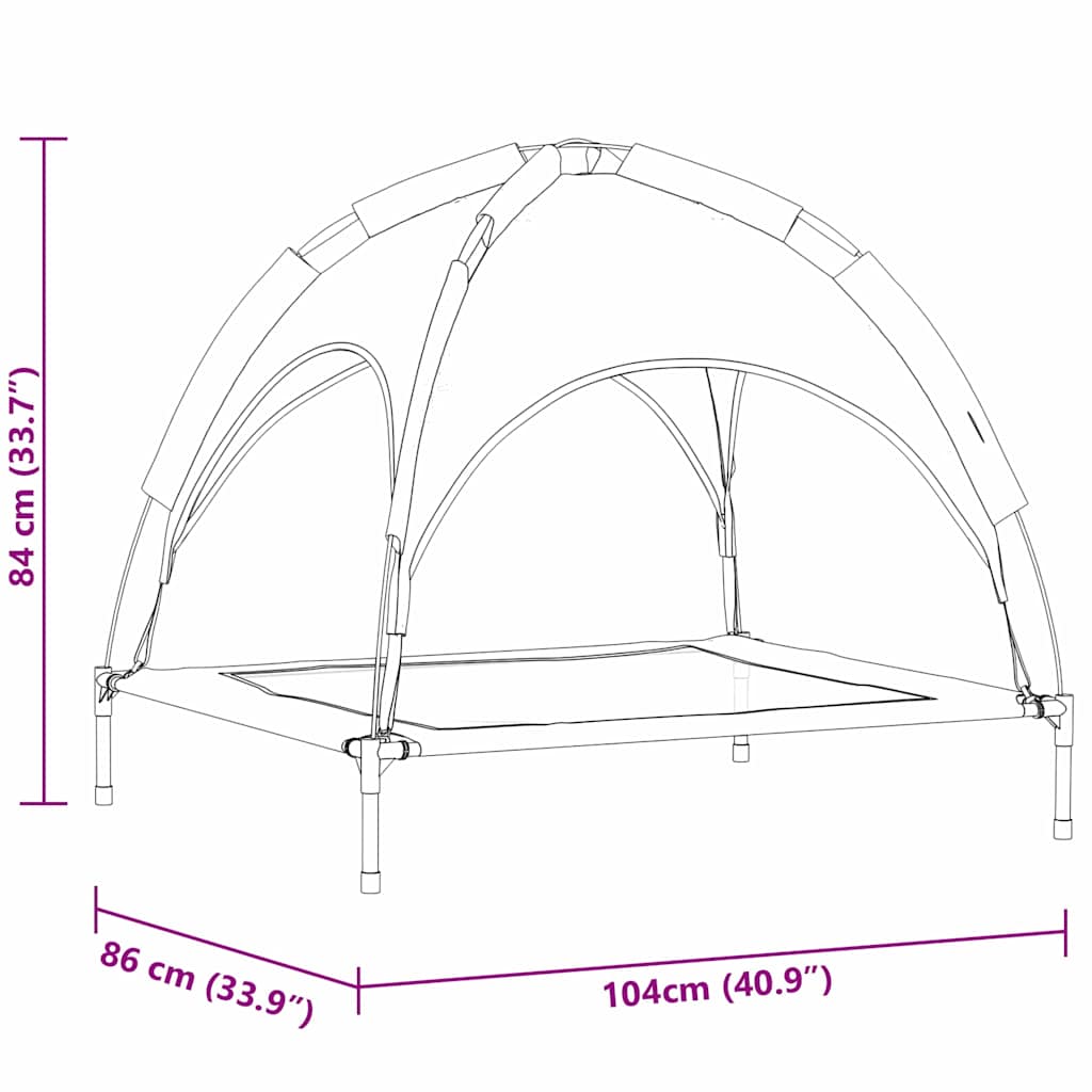 Hundebett Braun 104 x 86 x 84,5 cm Stahl