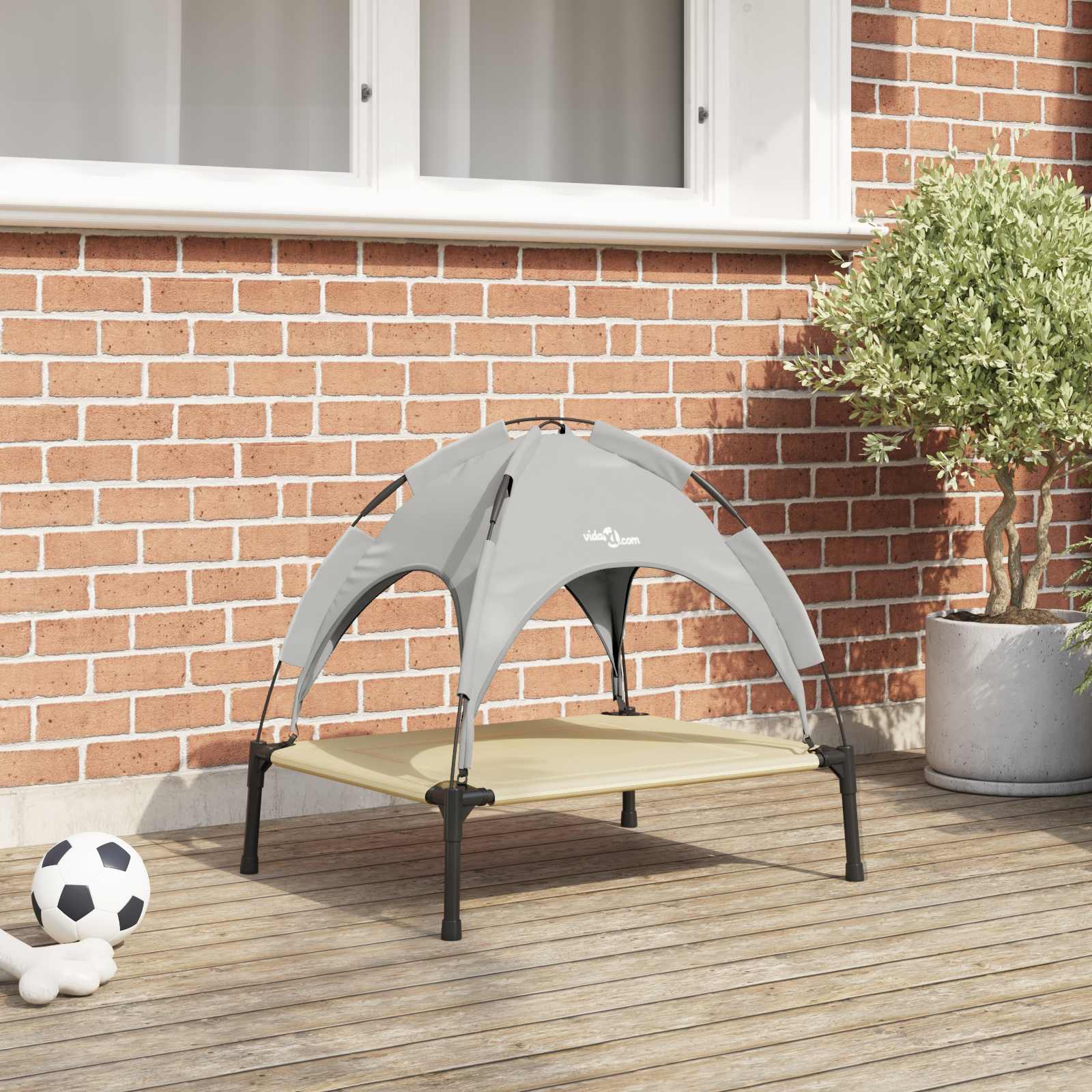 Hundebett 63 x 49,5 x 60 cm Stahl Silber Grau