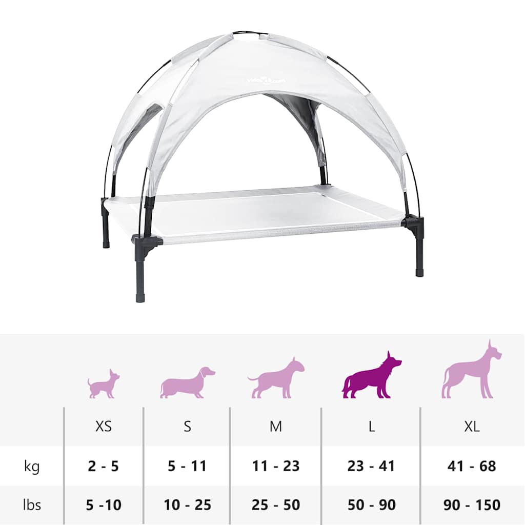 Hundebett Silbergrau l Stahl