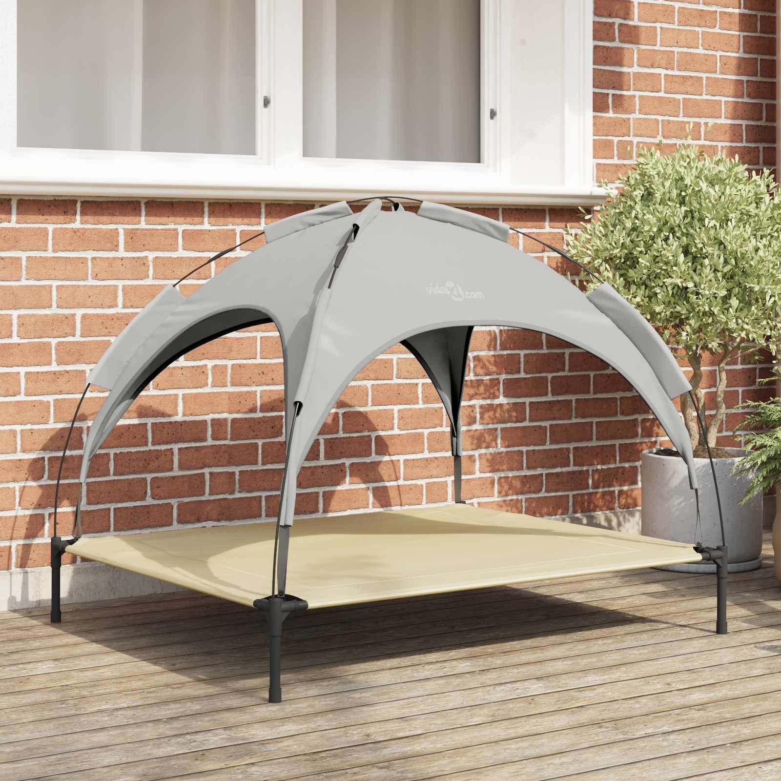 Hundebett 104 x 86 x 84,5 cm Stahl Silber Grau