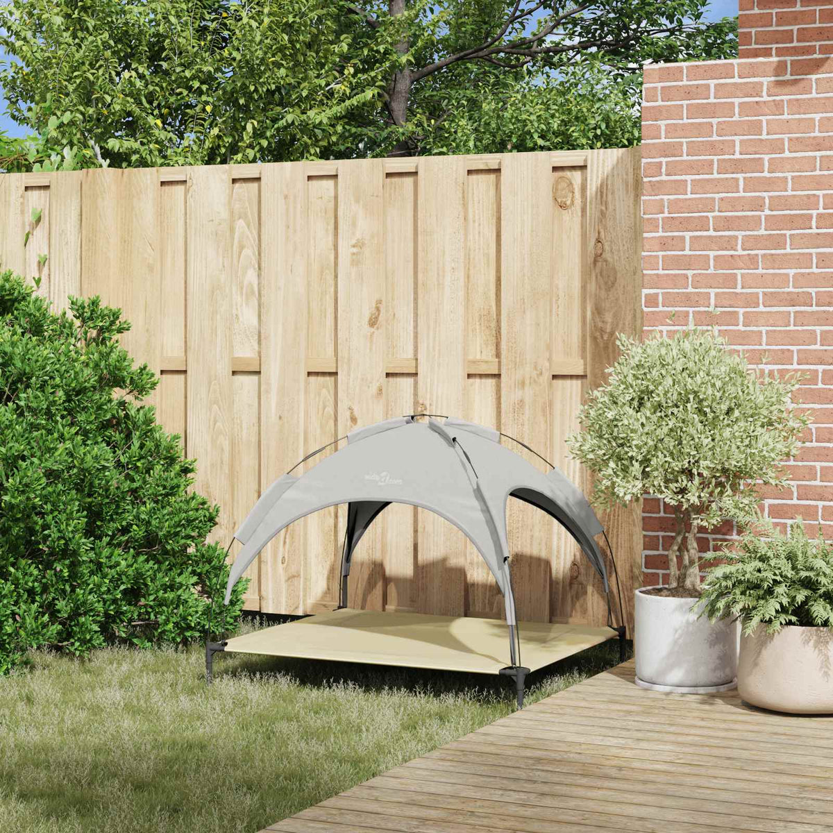Hundebett 104 x 86 x 84,5 cm Stahl Silber Grau