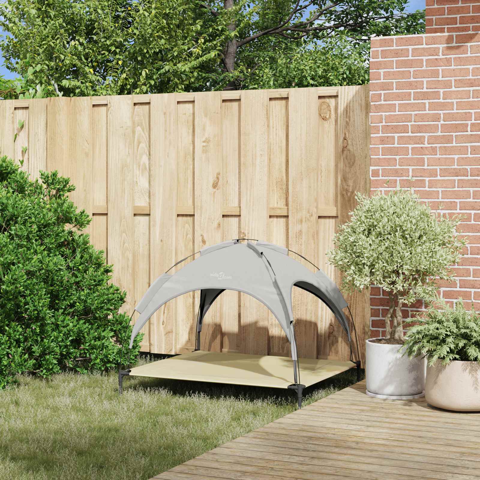 Hundebett 104 x 86 x 84,5 cm Stahl Silber Grau