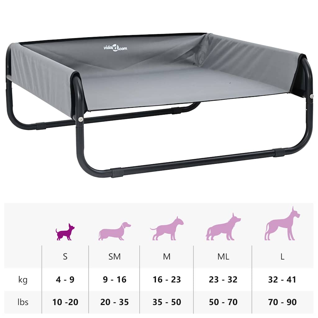 Hundebett Hellgrau 57 x 57 x 24 cm Stahl