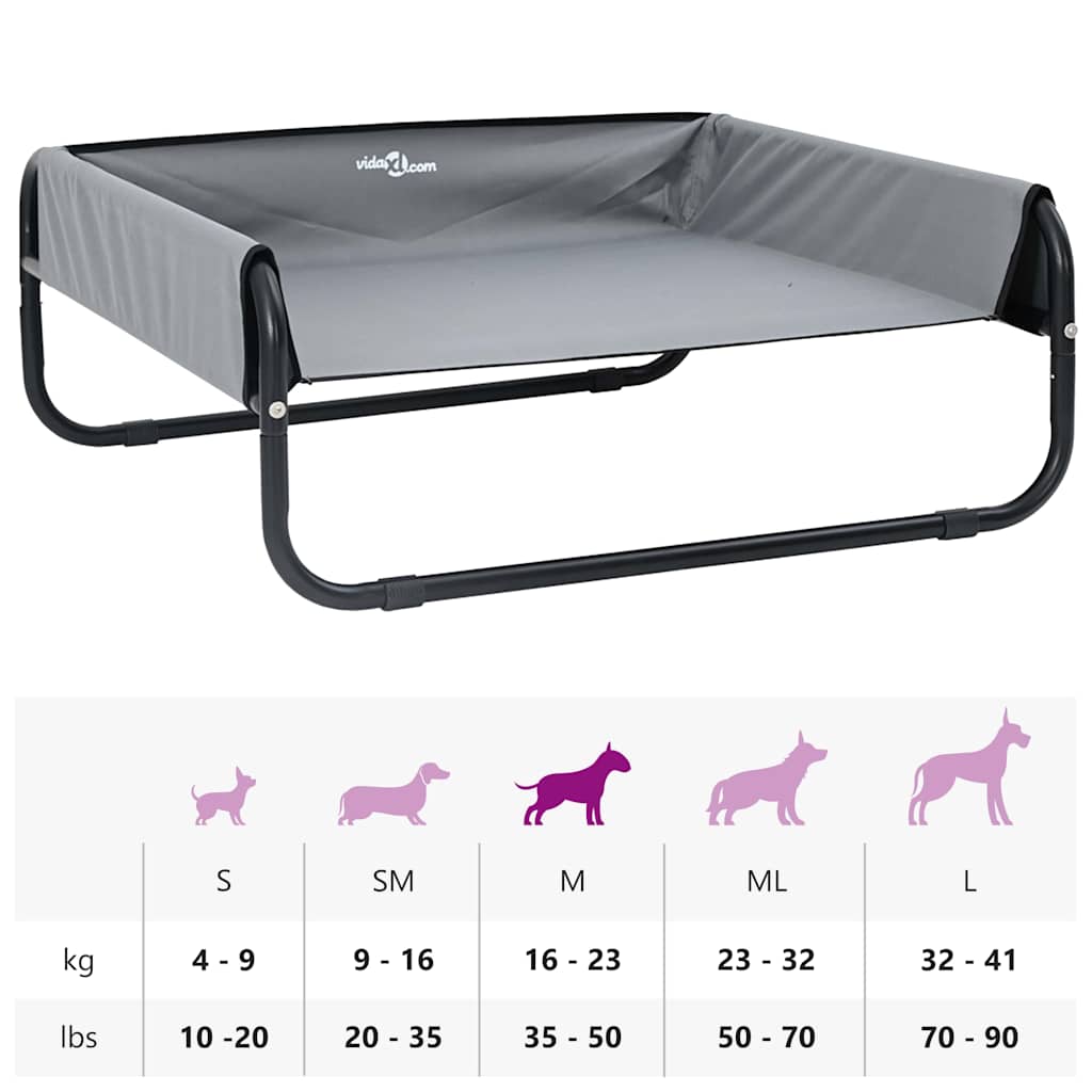 Hundebett Hellgrau 70 x 70 x 28,5 cm Stahl