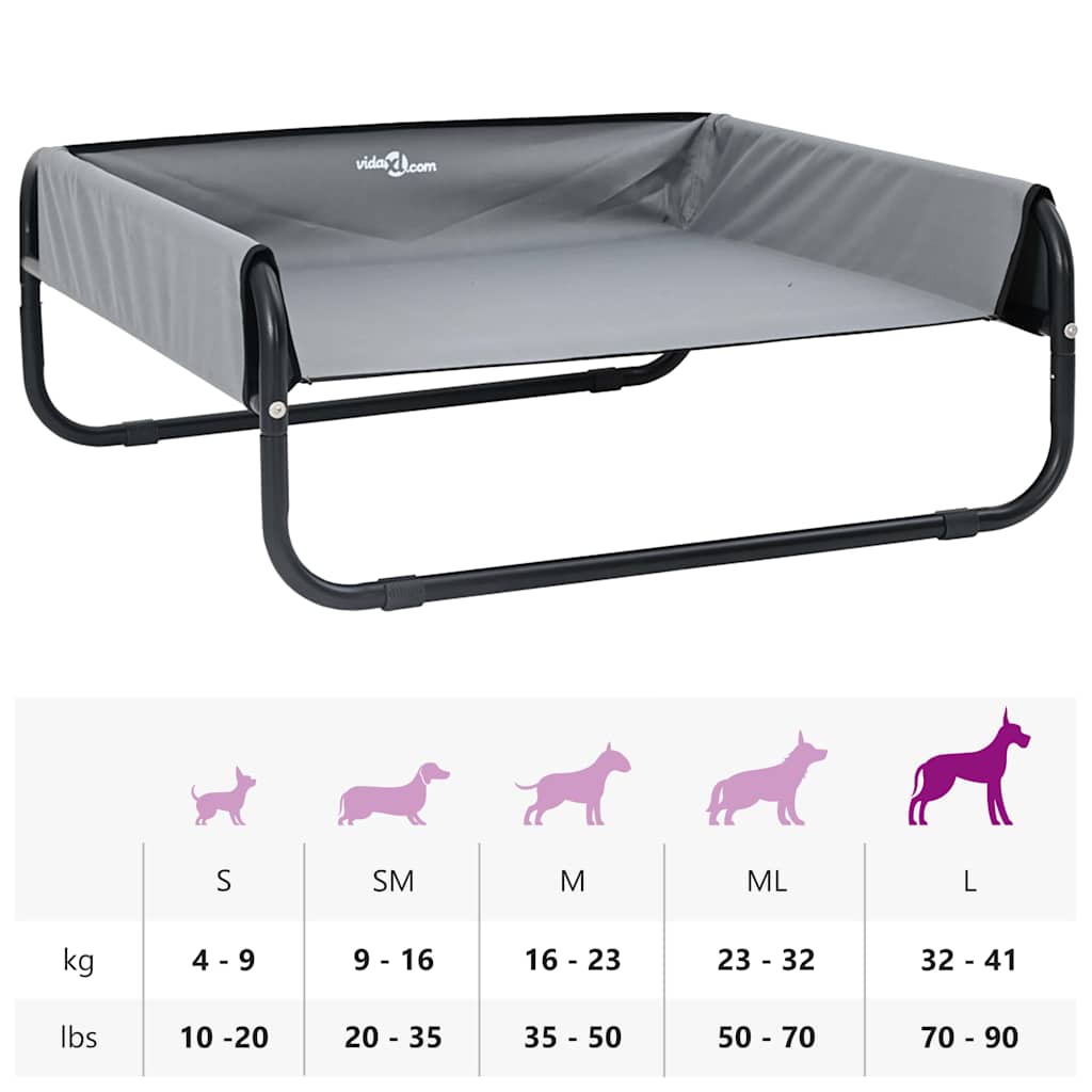 Hundebett Hellgrau 85 x 85 x 33 cm Stahl
