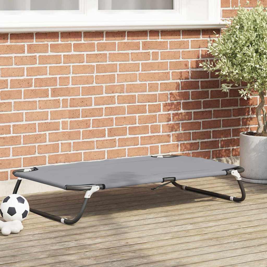 Hundebett Hellgrau 105 x 65 x 18 cm Stahl