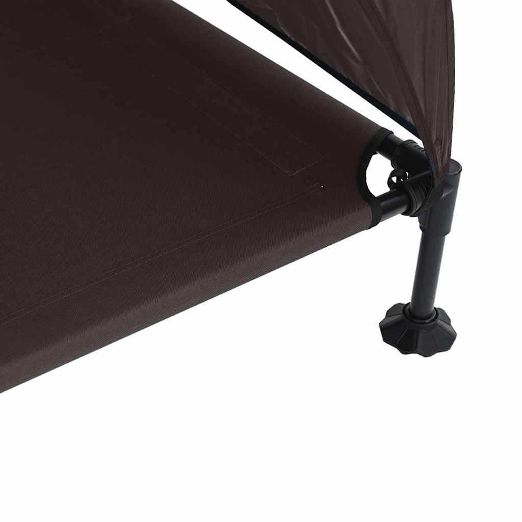 Hochgelegtes Hundebett Braun 127 x 81 x 108 cm Stoff und Stahl