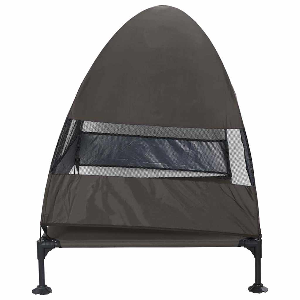 Hochgelegtes Hundebett Braun 127 x 81 x 108 cm Stoff und Stahl