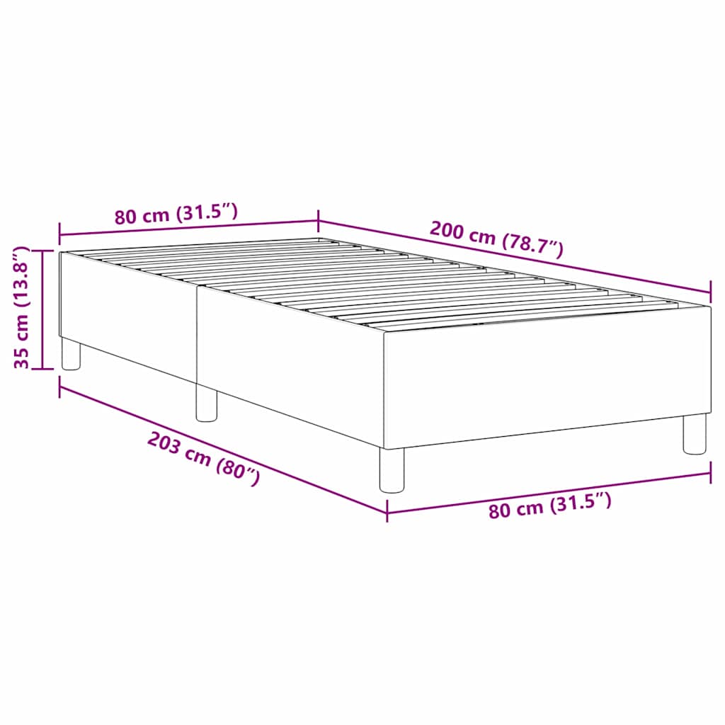 Boxspringbett Creme 80 x 200 cm Cordstoff