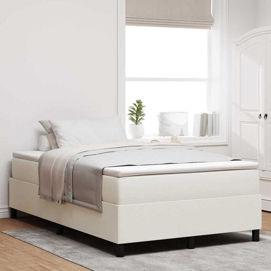 Boxspringbett Creme 120 x 190 cm Cordstoff
