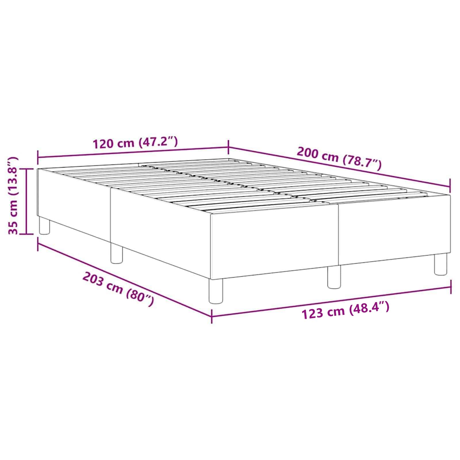 Plattformbettgestell Hellgrau 120 x 200 cm Cordstoff