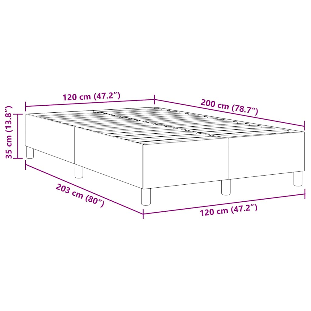 Boxspringbett Creme 120 x 200 cm Cordstoff