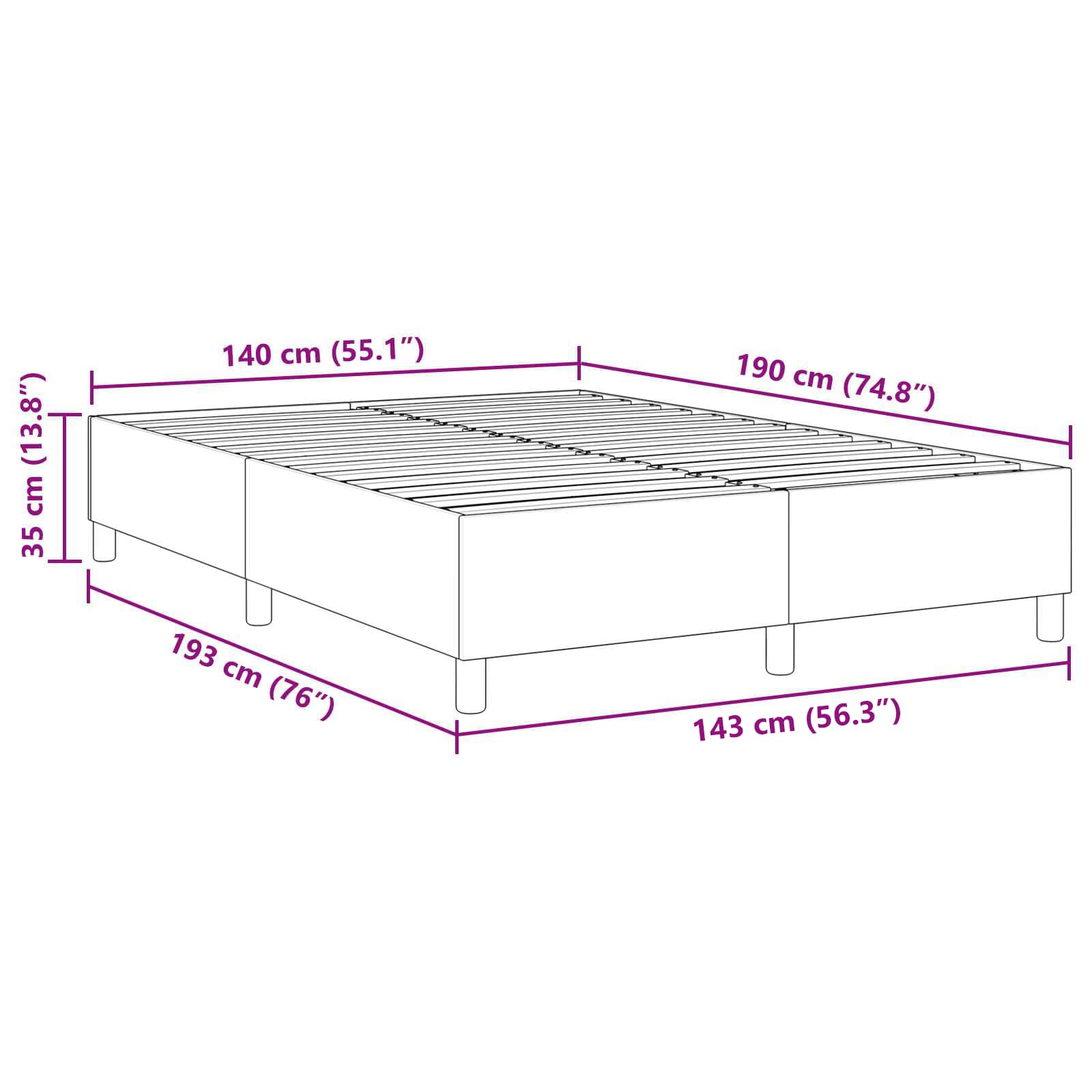 Plattformbettgestell Blau 140 x 190 cm Cordstoff