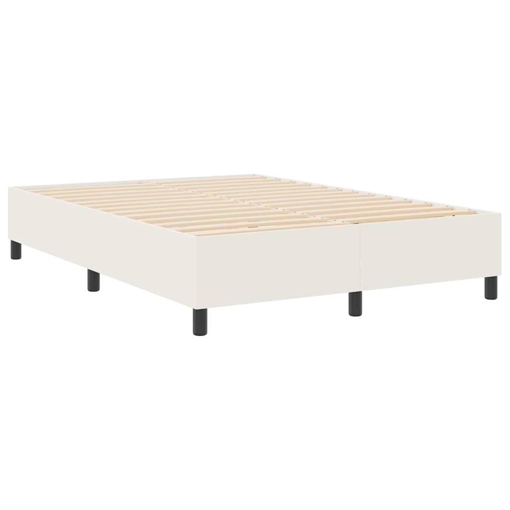 Boxspringbett Creme 140 x 200 cm Cordstoff