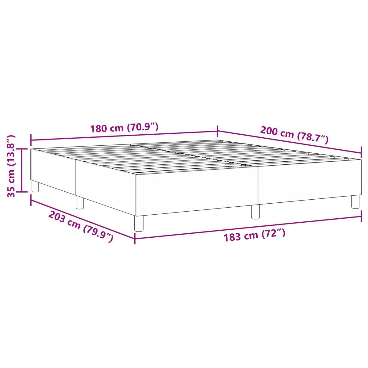 Plattformbettgestell Hellgrau 180 x 200 cm Cordstoff
