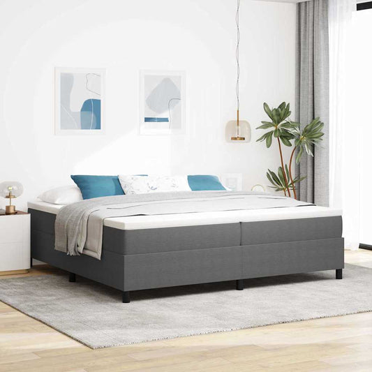 Boxspringbett Hellgrau 200 x 200 cm Cordstoff