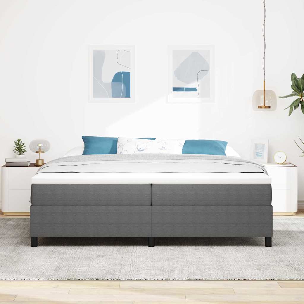 Boxspringbett Hellgrau 200 x 200 cm Cordstoff