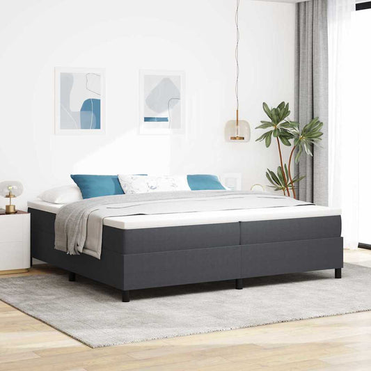 Boxspringbett Dunkelgrau 200 x 200 cm Cordstoff