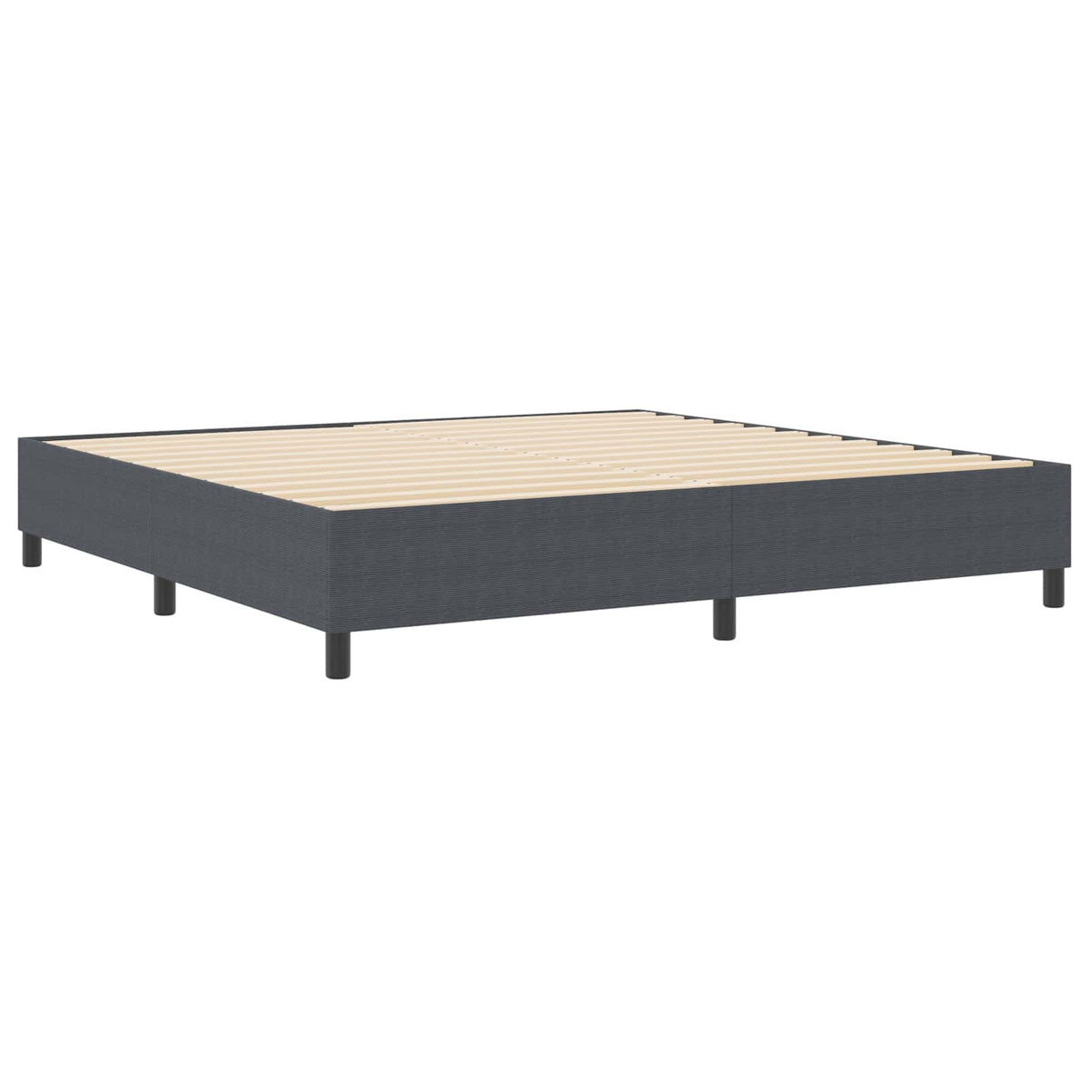 Plattformbettgestell Dunkelgrau 200 x 200 cm Cordstoff