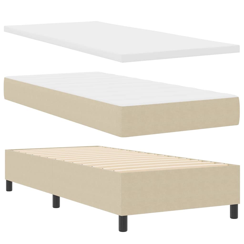 Boxspringbett Hellgrau und Weiß 193 x 90 x 60 cm Cordstoff
