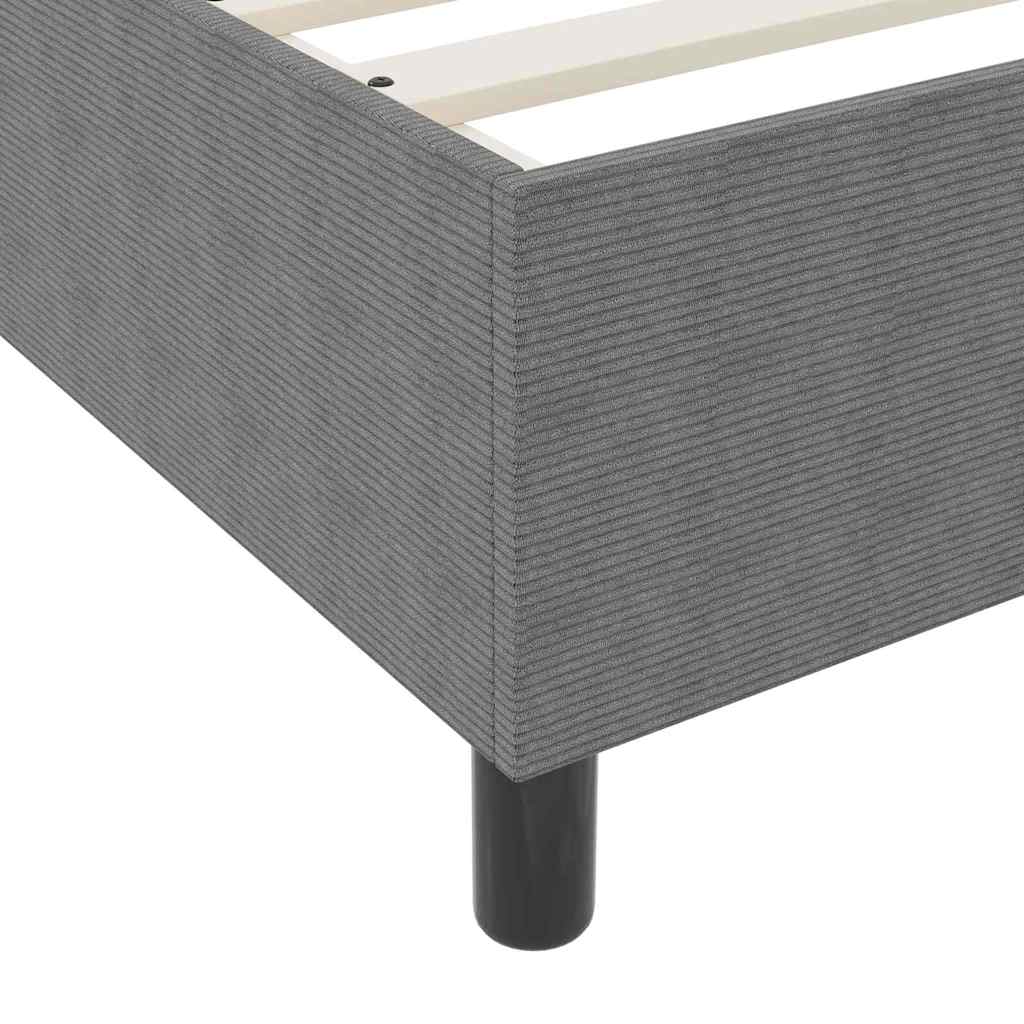 Boxspringbett Hellgrau und Weiß 193 x 90 x 60 cm Cordstoff