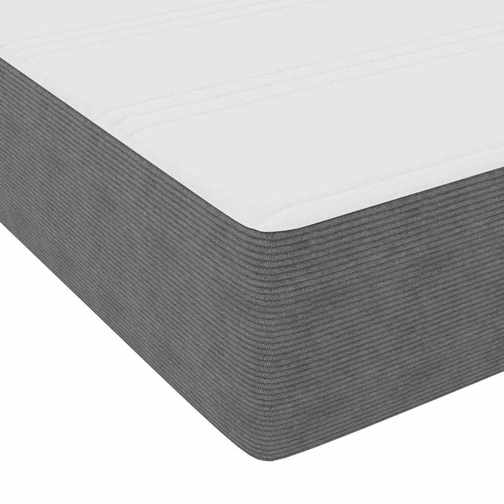 Boxspringbett Hellgrau und Weiß 193 x 90 x 60 cm Cordstoff