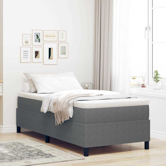 Boxspringbett Hellgrau und Weiß 193 x 90 x 60 cm Cordstoff