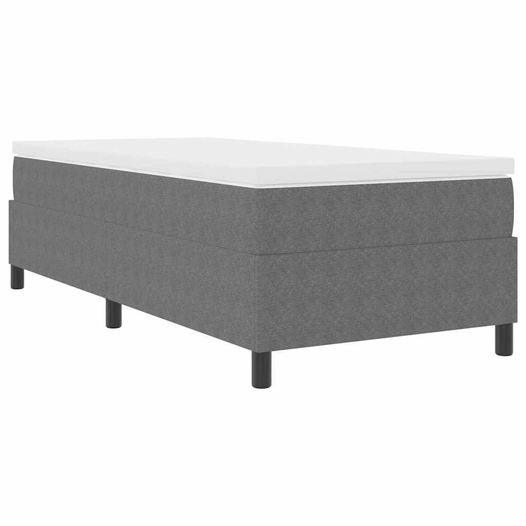 Boxspringbett Hellgrau und Weiß 90 x 200 cm Cordstoff