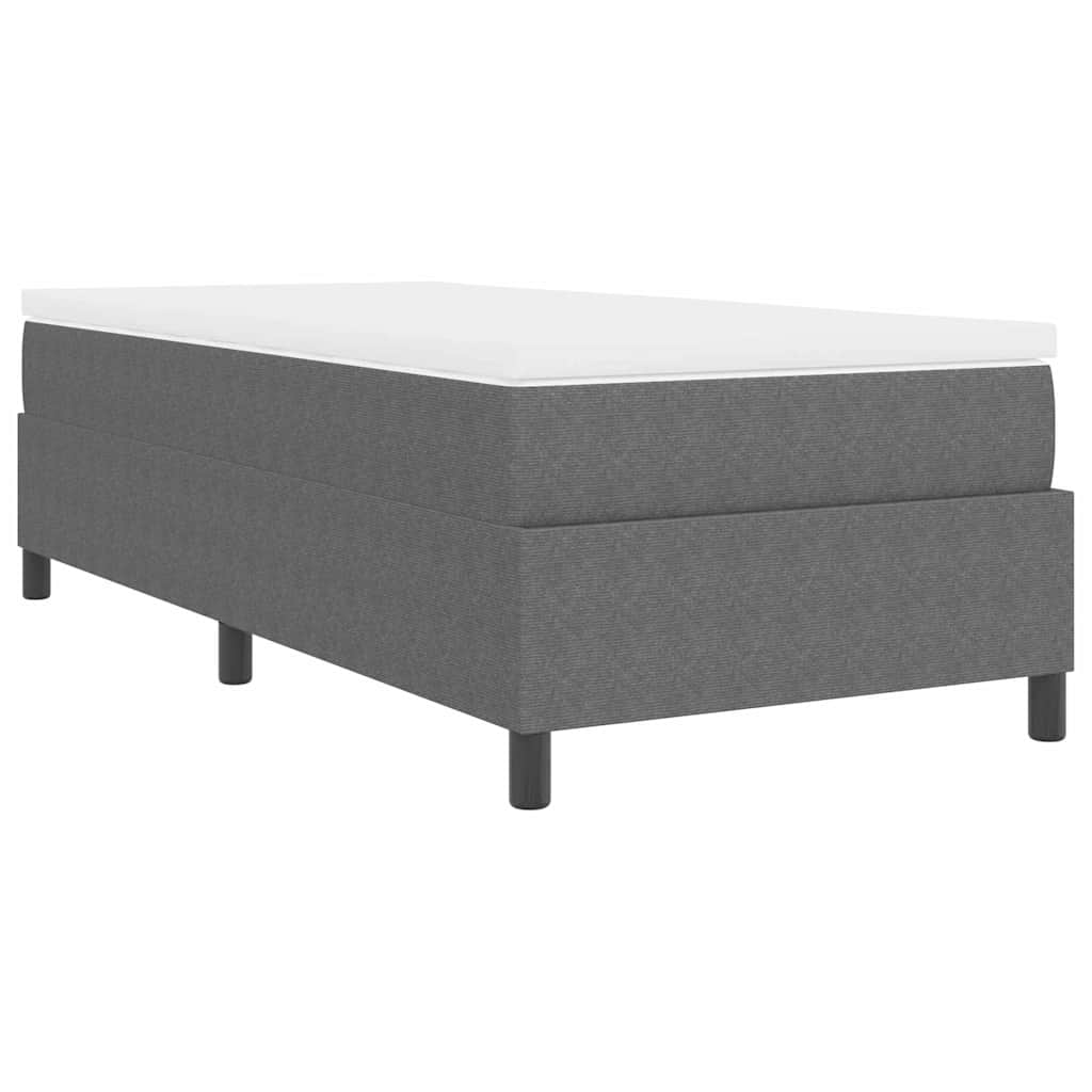 Boxspringbett Hellgrau und Weiß 90 x 200 cm Cordstoff