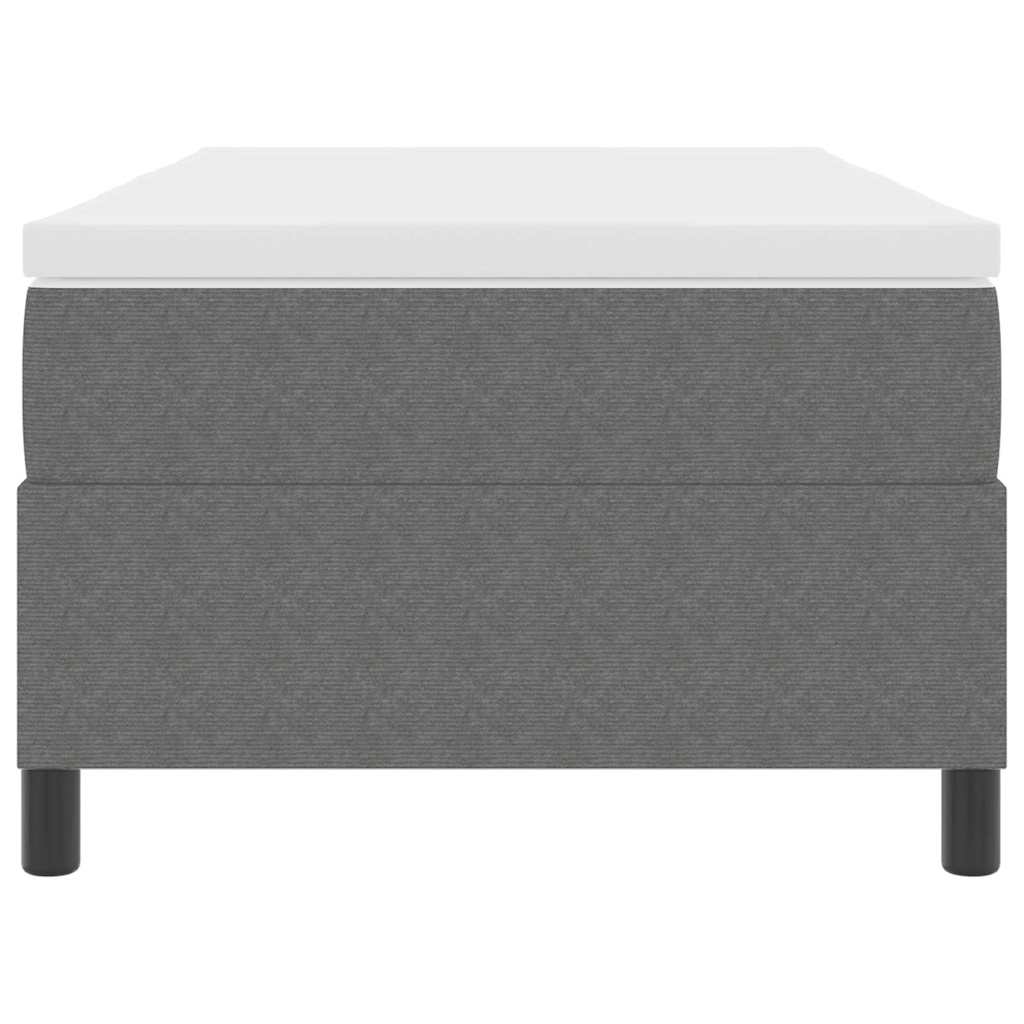 Boxspringbett Hellgrau und Weiß 90 x 200 cm Cordstoff