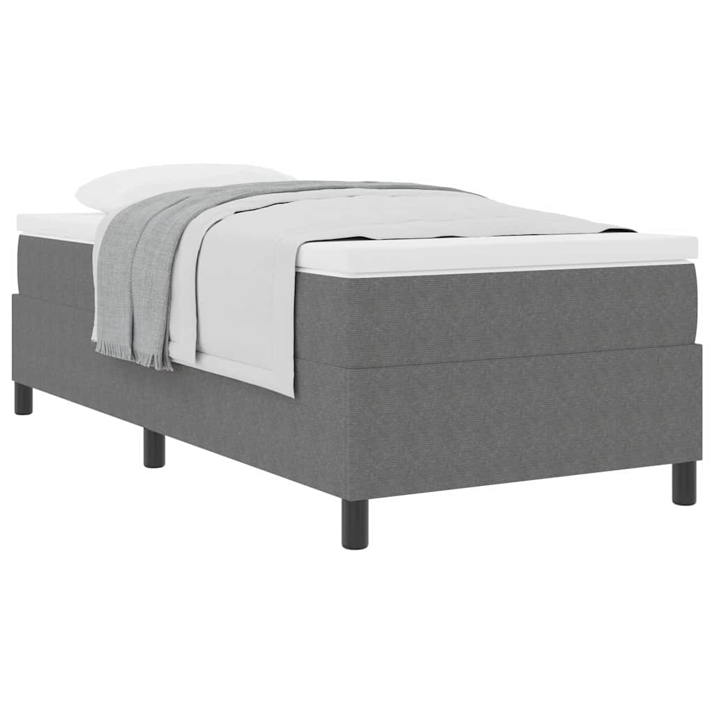 Boxspringbett Hellgrau und Weiß 90 x 200 cm Cordstoff