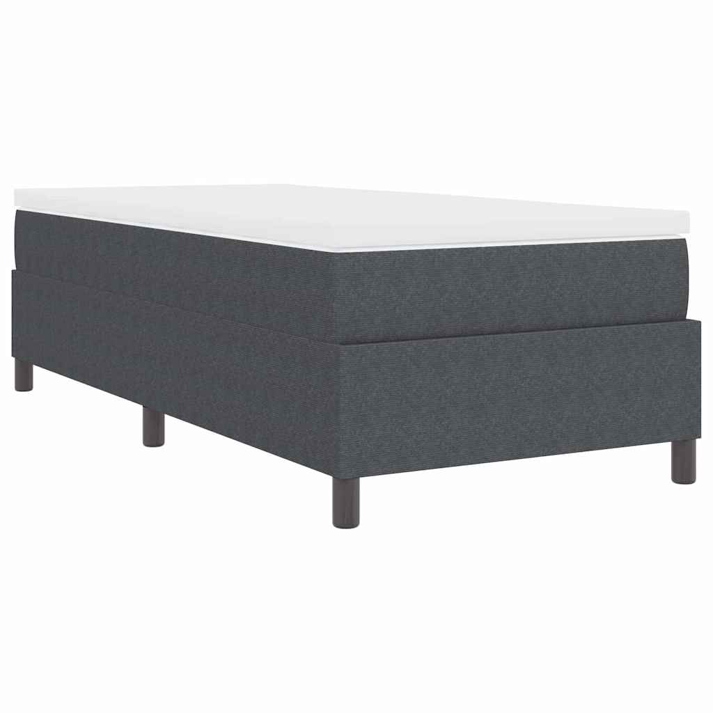 Boxspringbett Dunkelgrau und Weiß 90 x 200 cm Cordstoff