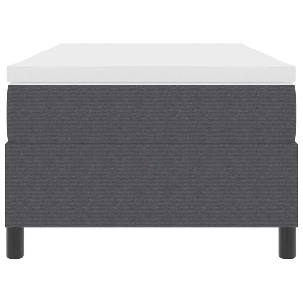 Boxspringbett Dunkelgrau und Weiß 90 x 200 cm Cordstoff