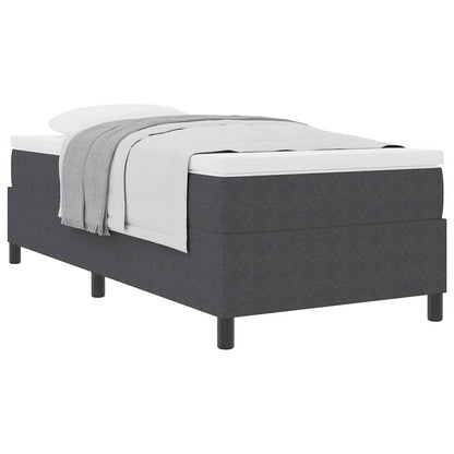 Boxspringbett Dunkelgrau und Weiß 90 x 200 cm Cordstoff