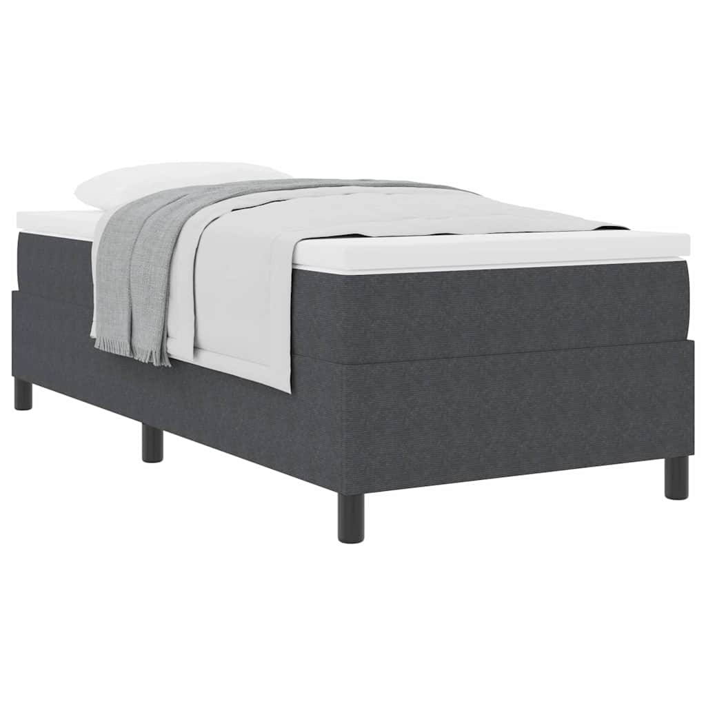 Boxspringbett Dunkelgrau und Weiß 90 x 200 cm Cordstoff