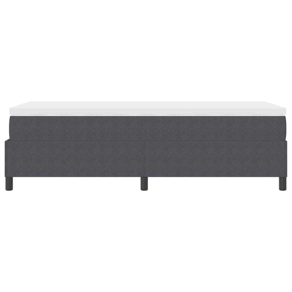 Boxspringbett Dunkelgrau und Weiß 90 x 200 cm Cordstoff