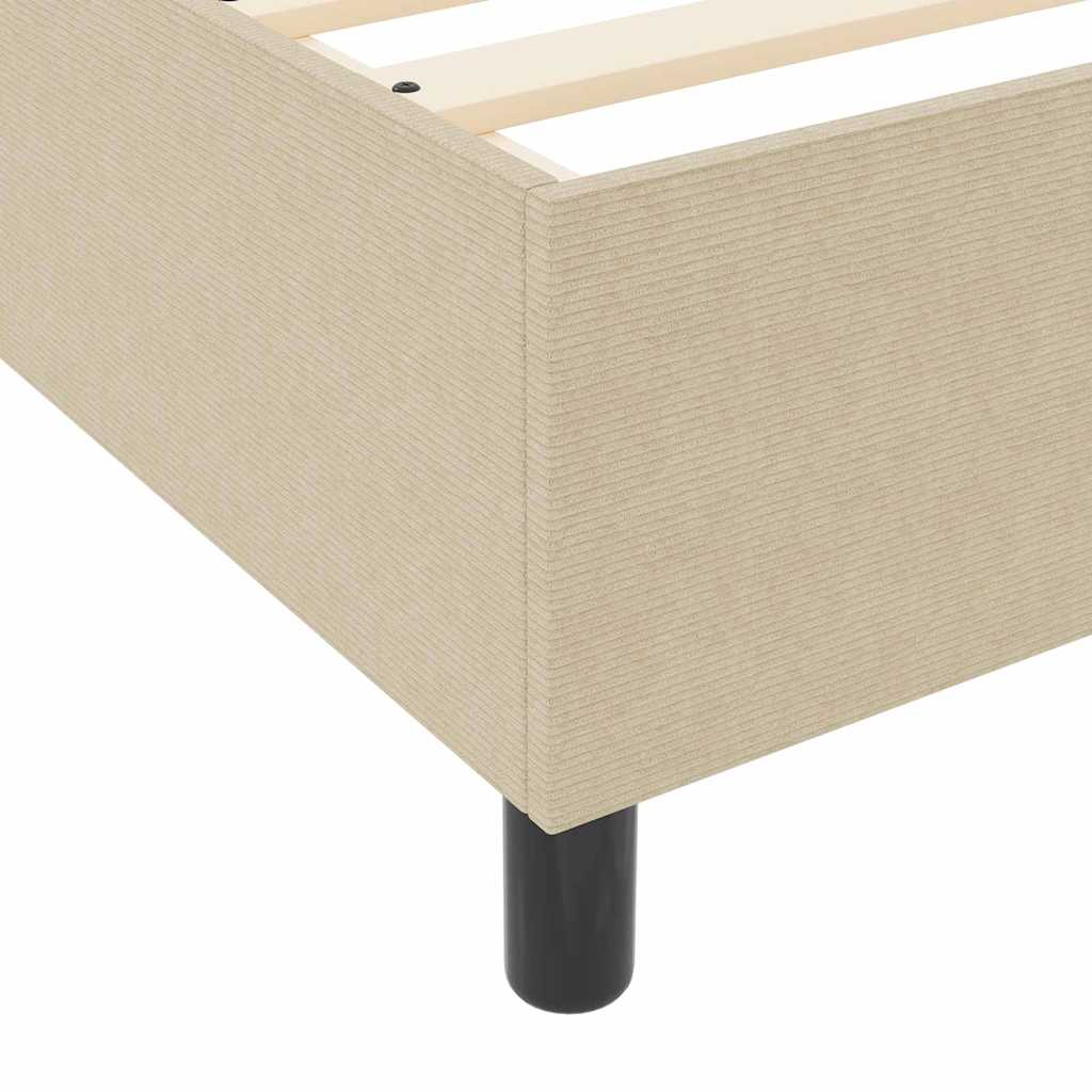 Boxspringbett Hellgrau und Weiß 203 x 100 x 60 cm Cordstoff