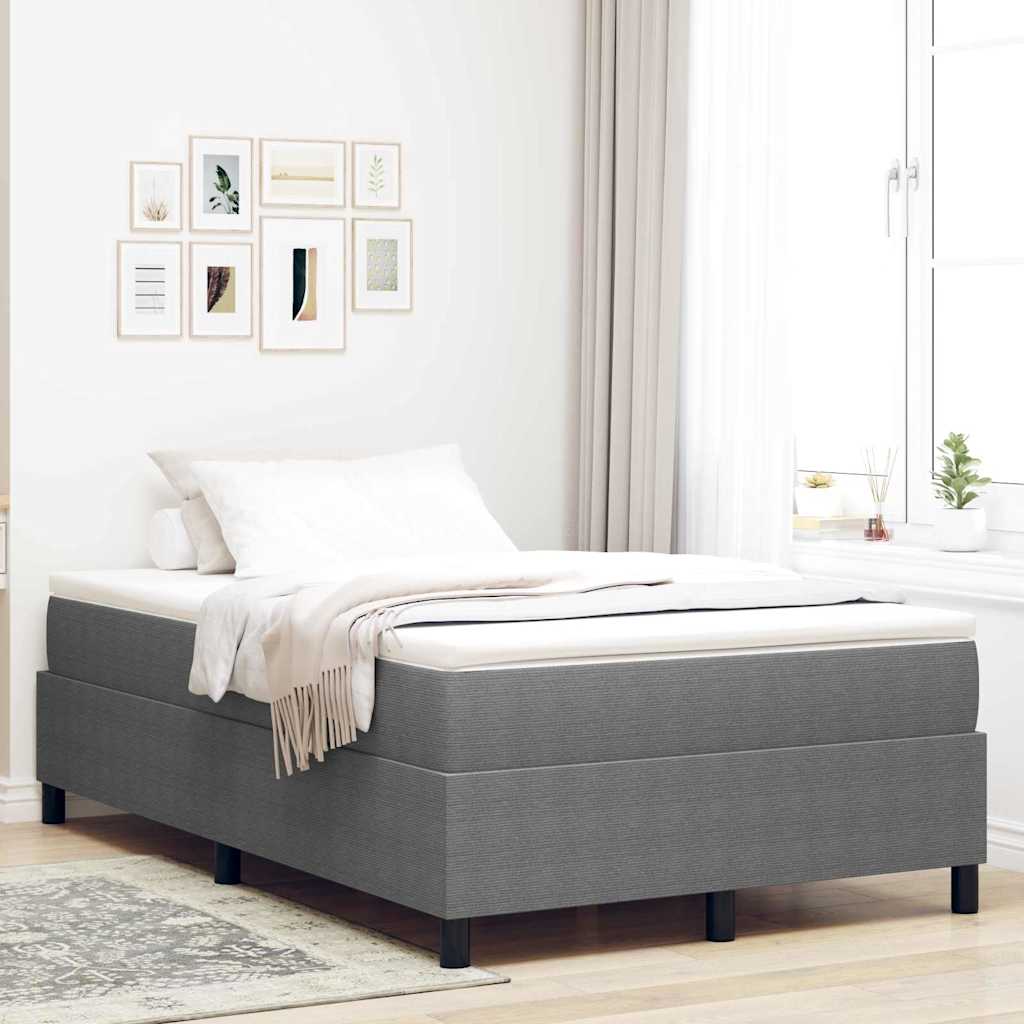 Boxspringbett Hellgrau und Weiß 120 x 190 cm Cordstoff