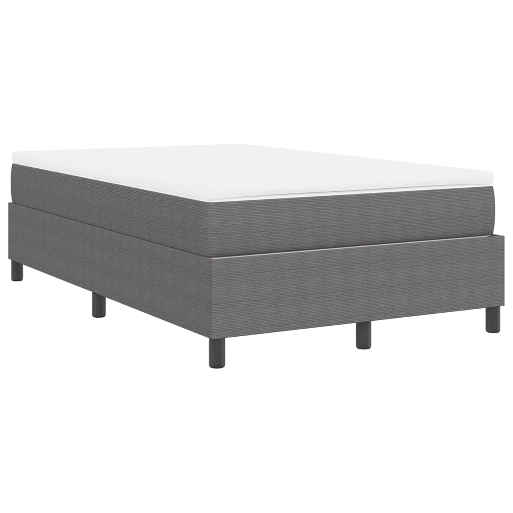 Boxspringbett Hellgrau und Weiß 120 x 190 cm Cordstoff