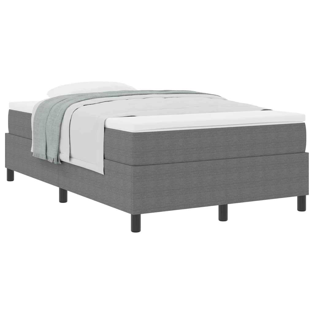 Boxspringbett Hellgrau und Weiß 120 x 190 cm Cordstoff