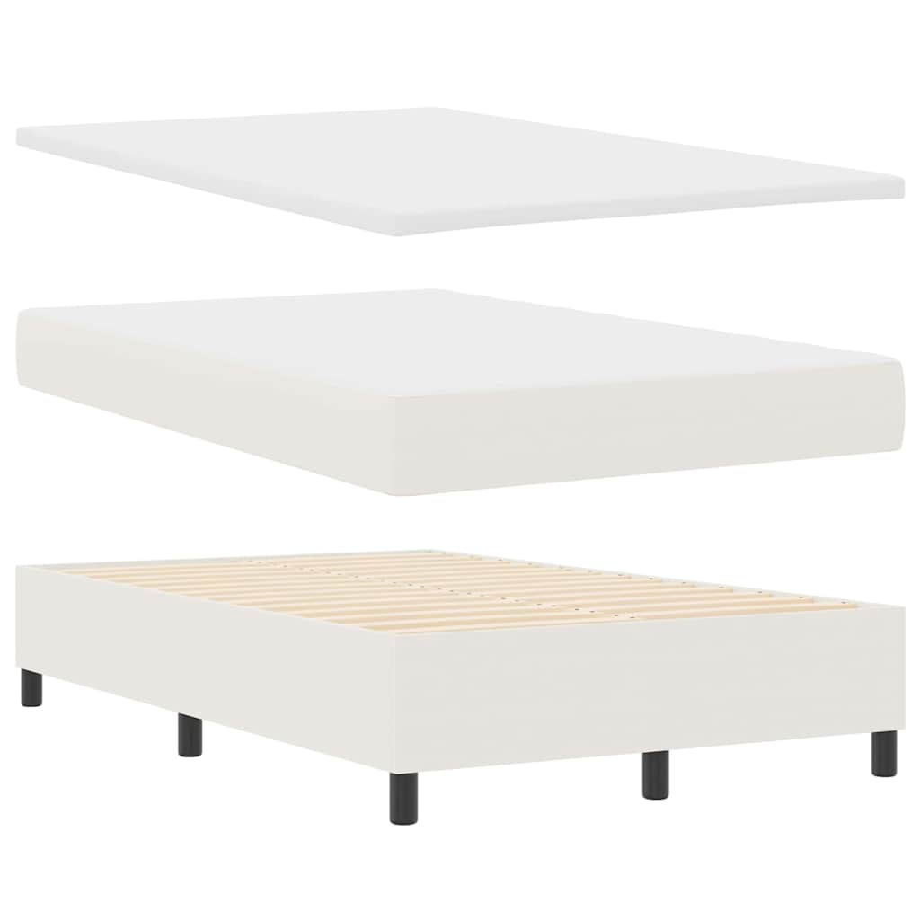 Boxspringbett Creme und Weiß 203 x 120 x 60 cm Cordstoff