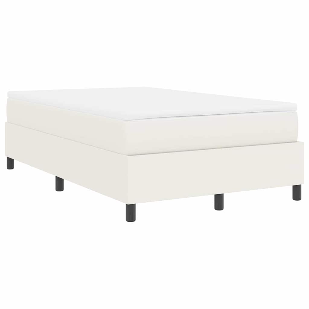 Boxspringbett Creme und Weiß 203 x 120 x 60 cm Cordstoff