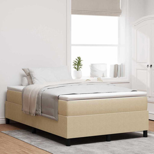 Boxspringbett Hellgrau und Weiß 203 x 120 x 60 cm Cordstoff