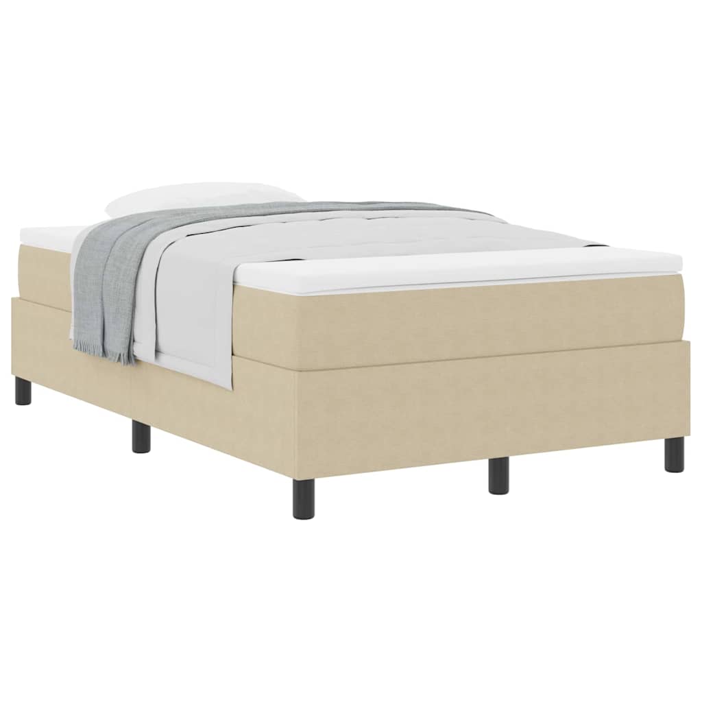 Boxspringbett Hellgrau und Weiß 203 x 120 x 60 cm Cordstoff